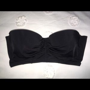 Black Corset Bandeau Swim Top